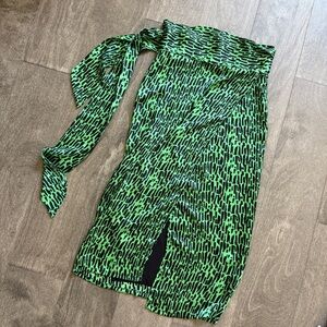 VICI Green and Black Patterned Wrap Skirt